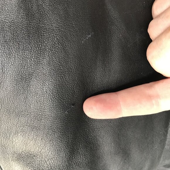 Tommy Hilfiger Mens Black Leather Jacket Size L - Picture 7 of 13